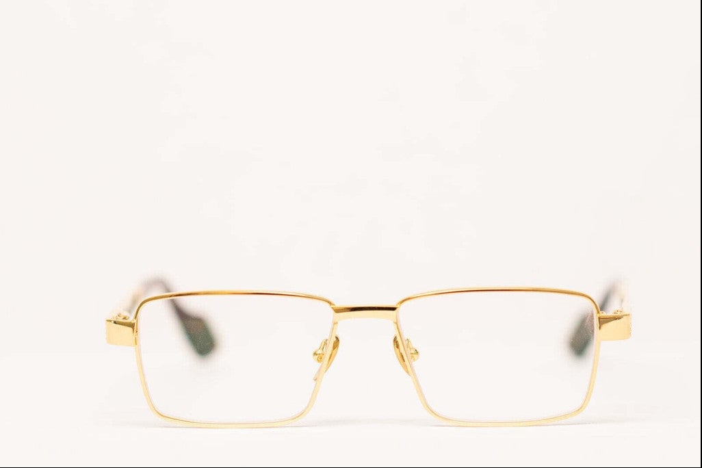 24k Gold Unisex Tortoise Rectangular Optic Eyewear - Delixs Caprice DX005 01VP00