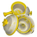 New Temp-tations by Tara Mini Quick Cookers, Set-of-3 Old World Yellow With Lids
