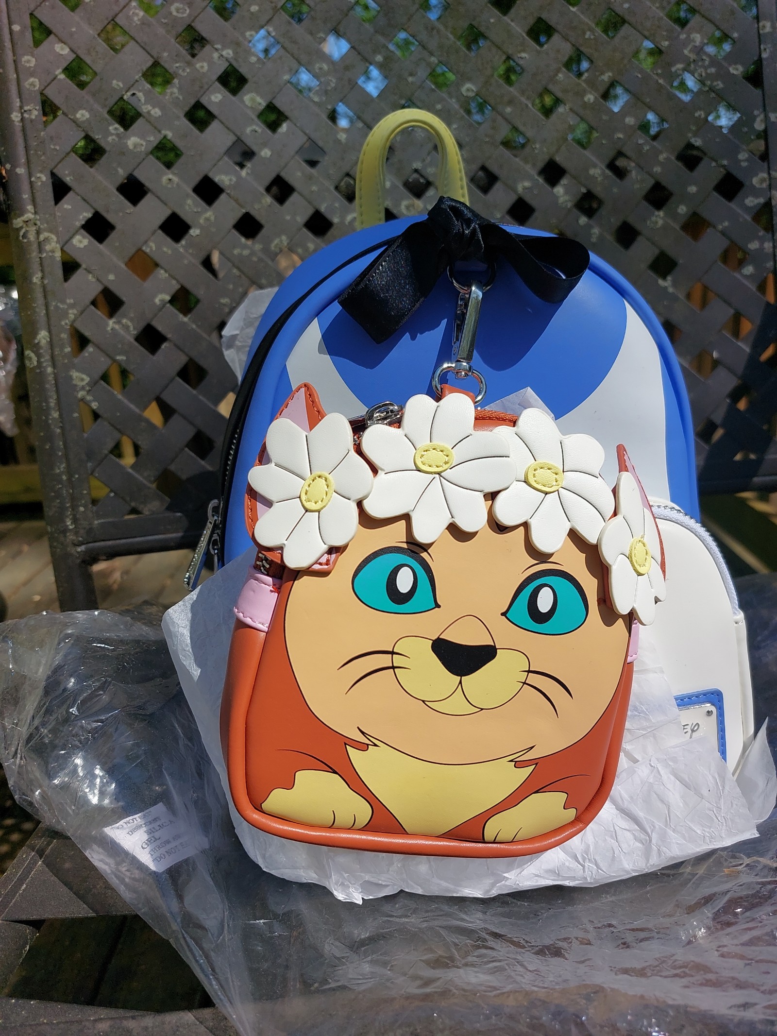 Loungefly Disney Alice in Wonderland Dinah & Alice's Dress Mini Backpack set