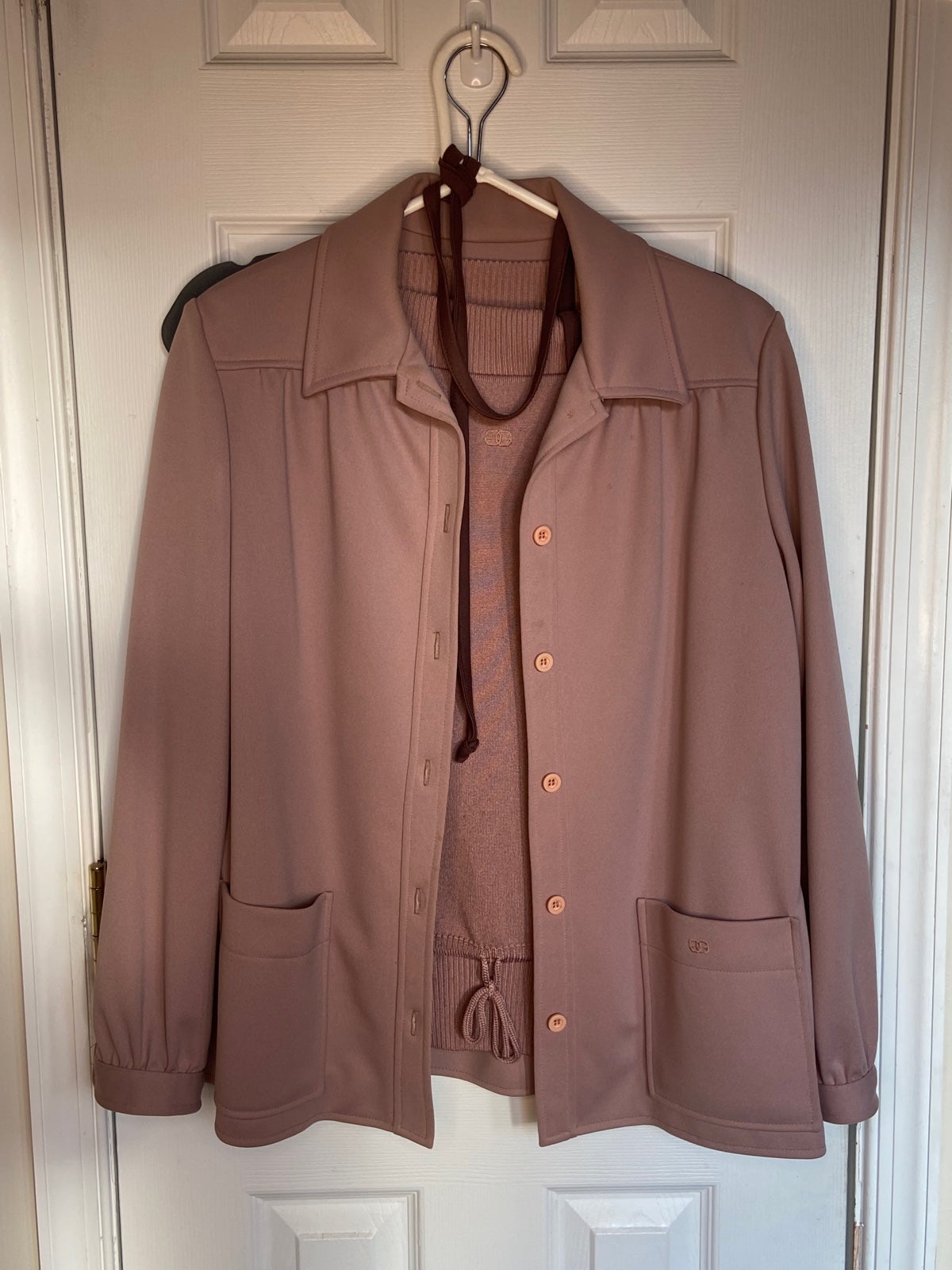 Givenchy Women's Size 16 Coat & Size 36 undershirt Pink Button Up Evening Jacket