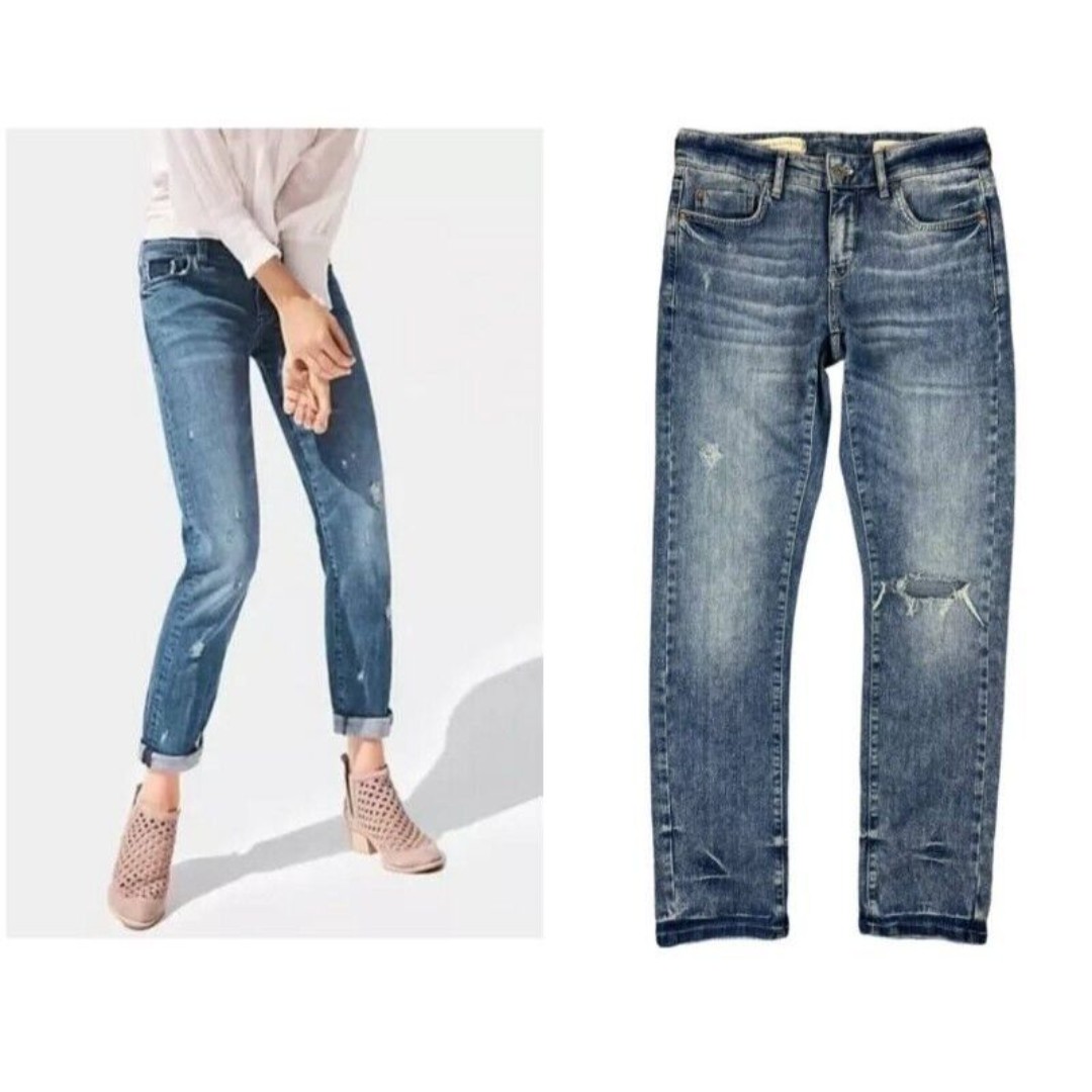Pilcro and the Letterpress Slim Boyfriend Jeans Women's 26 Distressed Denim