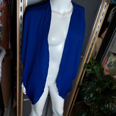 Cobalt Blue Womens Open Front Kimono Topper Duster Cardigan Cover Up Large