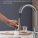 Pull down brushed steel sink faucet