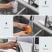 Pull down brushed steel sink faucet