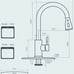 Pull down brushed steel sink faucet