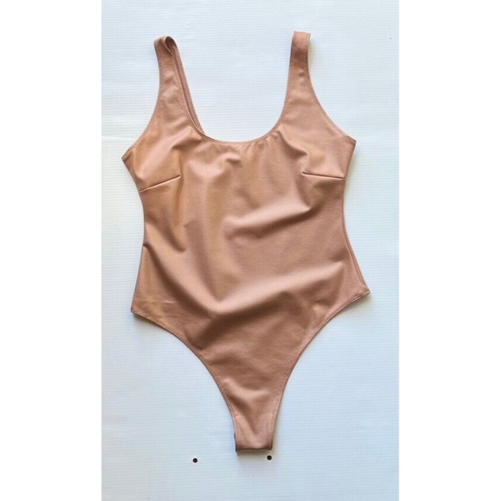 Skims Kim Kardashian Strappy Wet Jersey Tank Thong Bodysuit Sienna size M