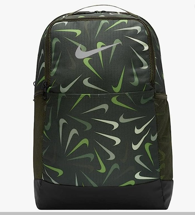 Nike Brasilia Printed Training Backpack Green/Black/Silver, Nike Backpack (NEW)