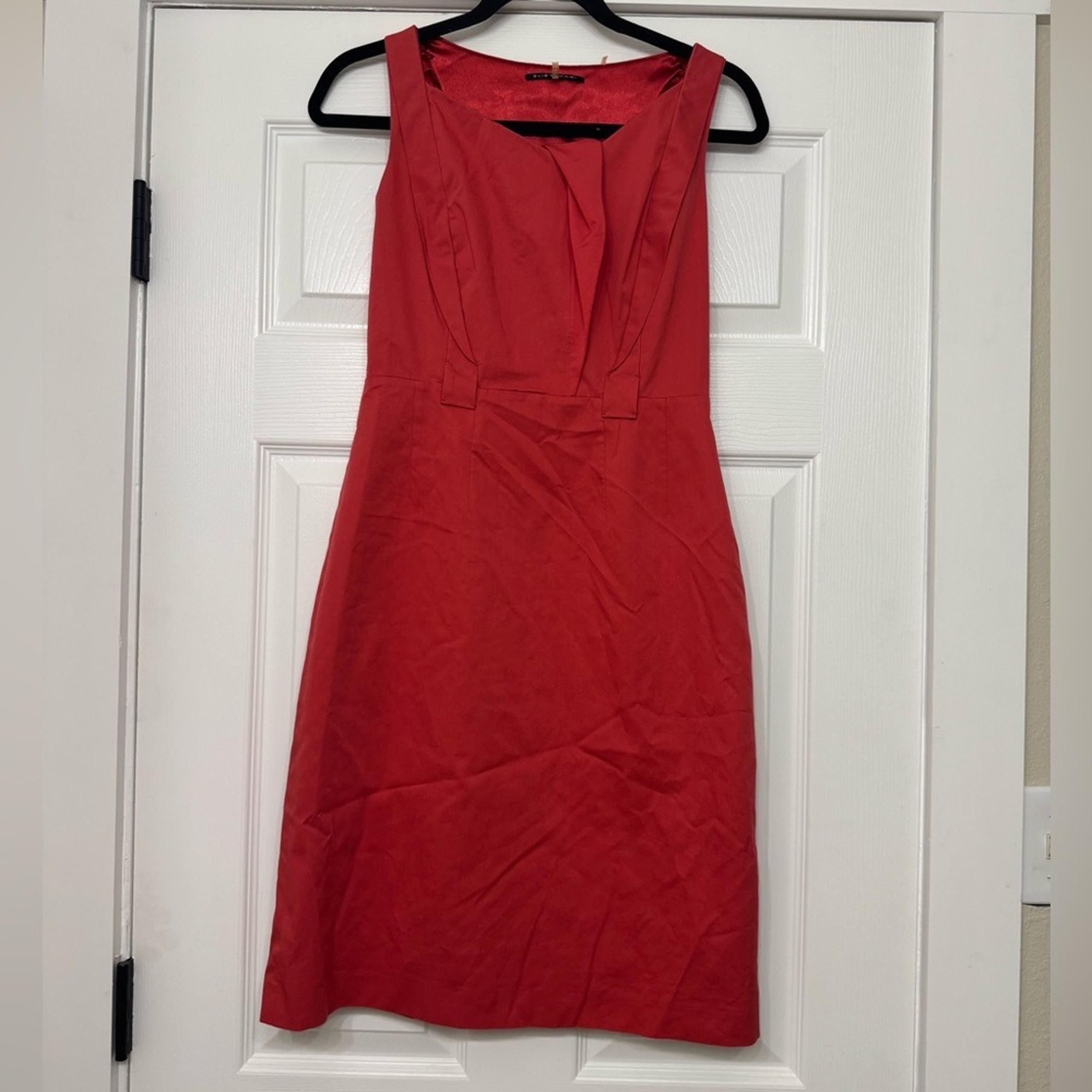 Elie Tahari Sheath Dress Red Fitted Zip Party Dance Wedding Womens Size 2