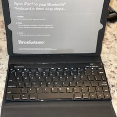 Brookstone Bluetooth Keyboard Pro Leather Case for ipad Air Tablet