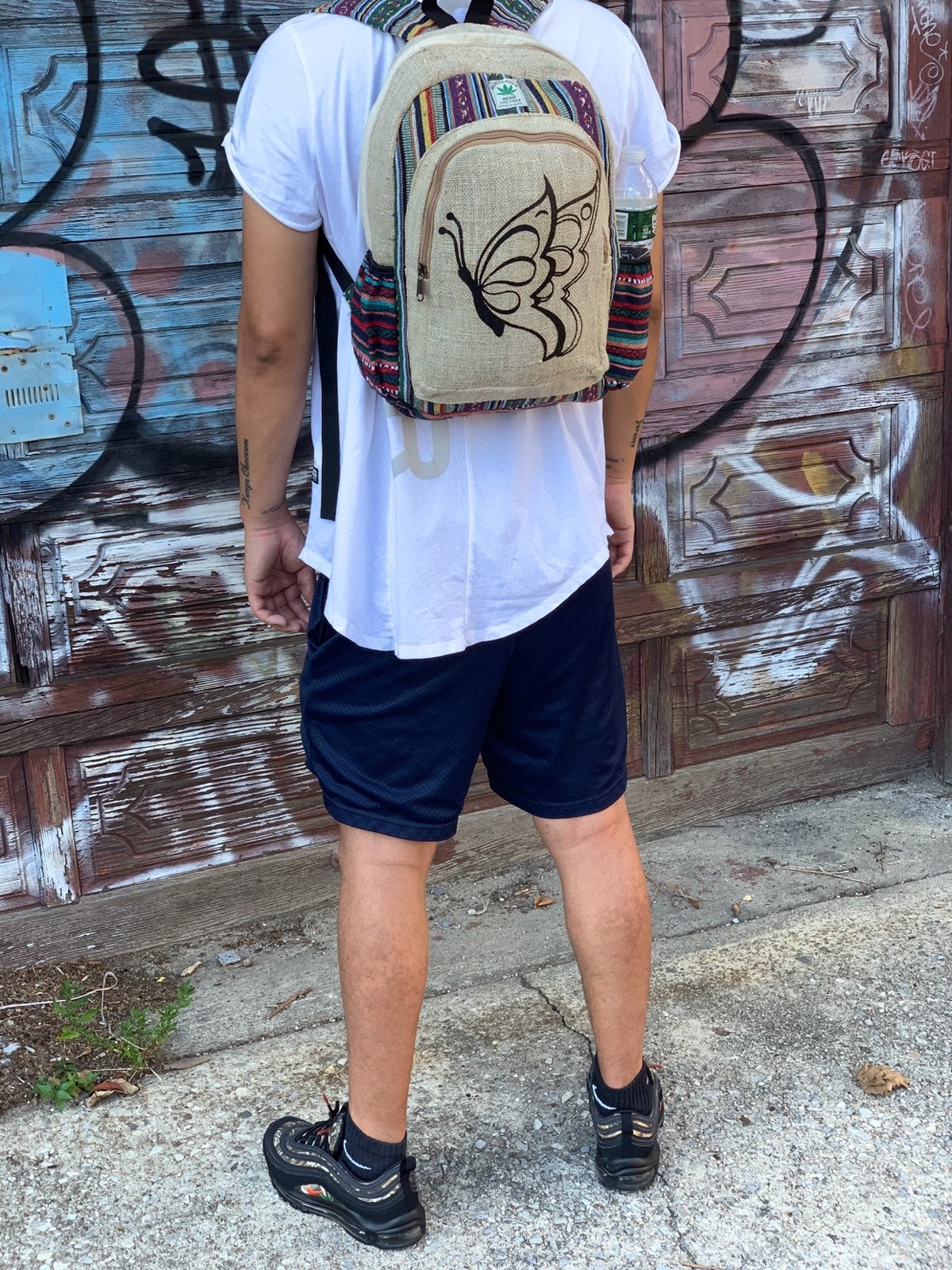 Hemp Bagpack (Butterfly print)