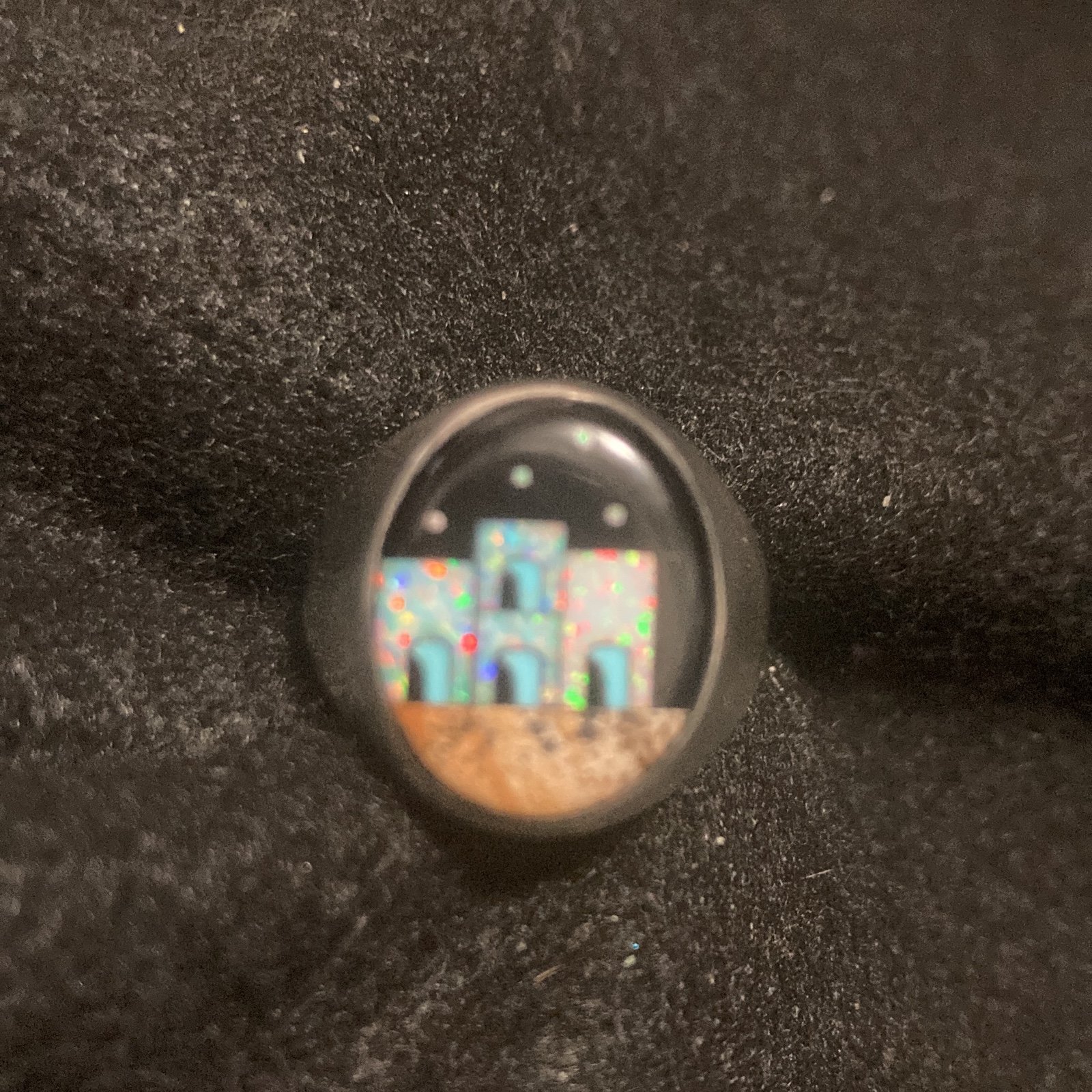 Santa Fe Style Multi-Gemstone Turquoise Ring Size 11 Sterling Silver