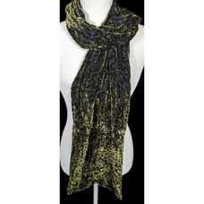 Vintage Fairycore Green Leaf Double Sided Velvet Burnout Scarf