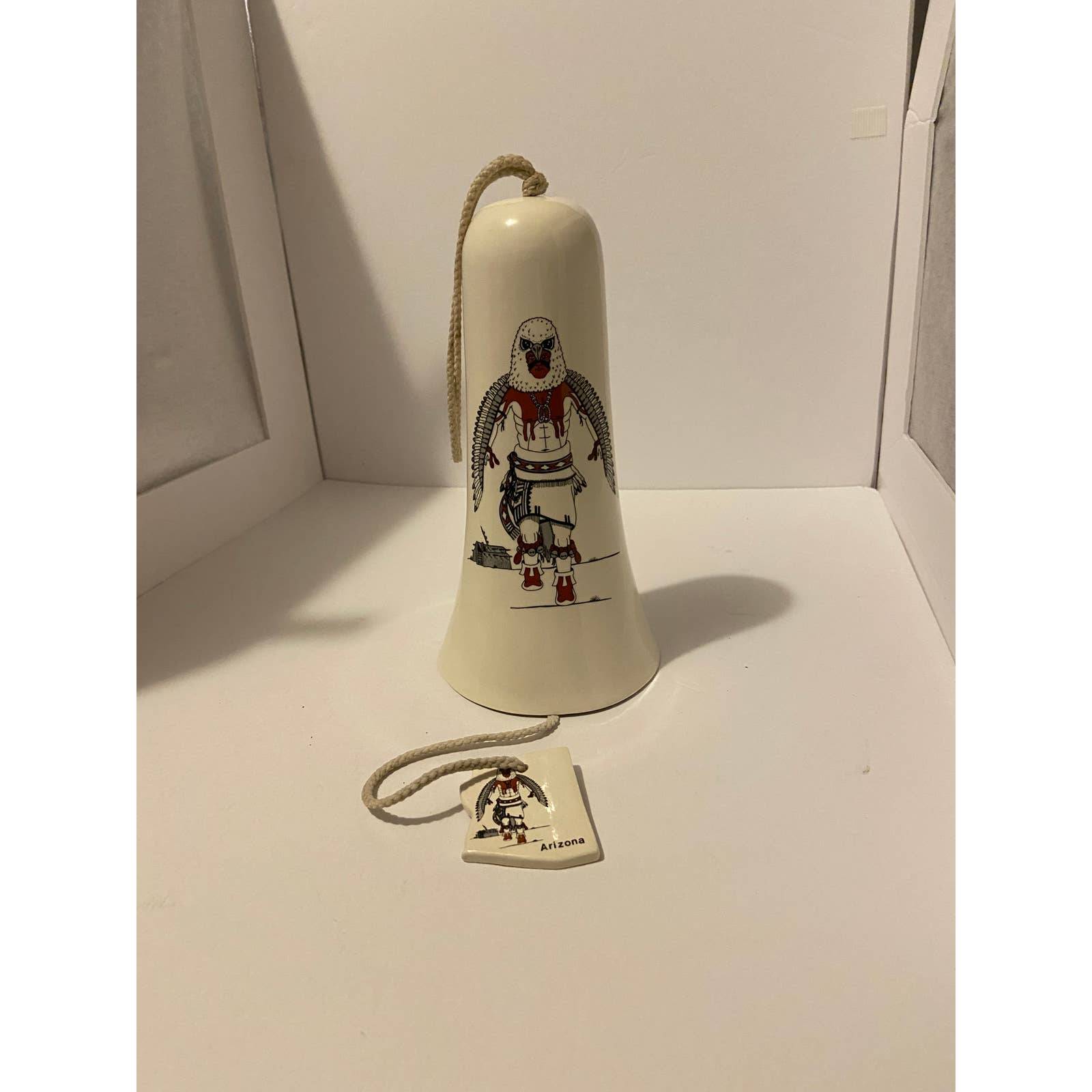 Arizona Wind Chime Bell Hopi Navaho Indian Dancer Stoneware Garden Bell