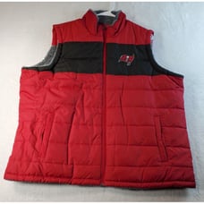 NFL Team Apparel Buccaneers Vest Womens Size 3XL Red Pockets Logo Full Zipper