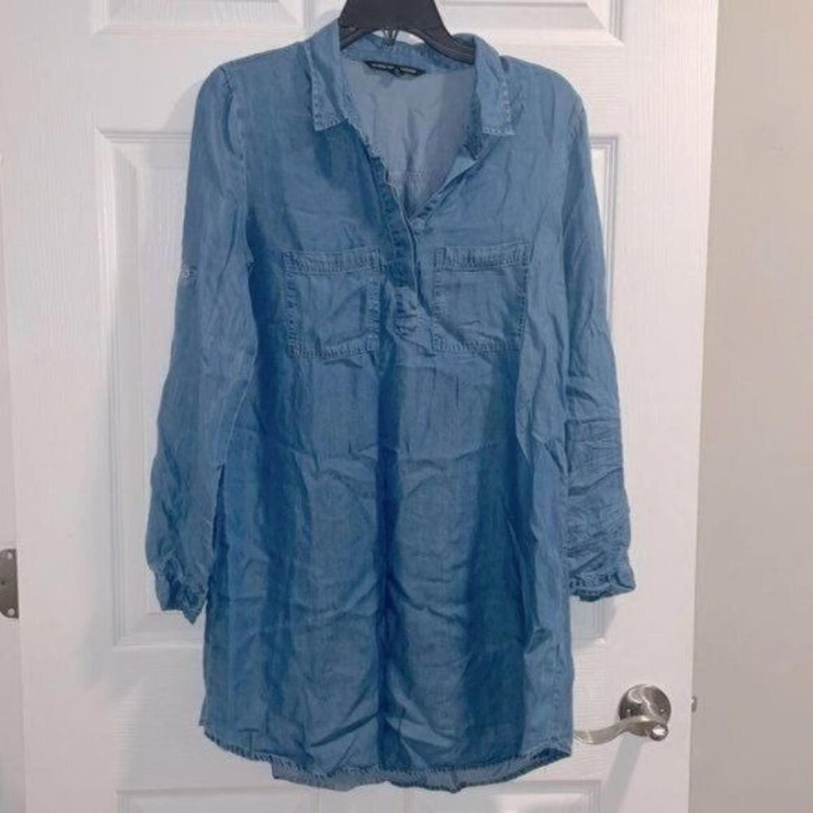 W118 by Walter Baker Denim Chambray Knee Length Casual Long Sleeve Dress