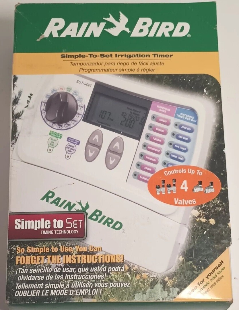 Rain Bird Indoor Irrigation Timer Simple Set 4 Zone Model SST 400IN
