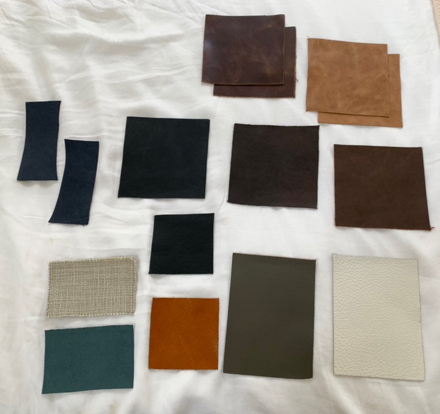 Lot of Genuine Full Grain Pure-Aniline Leather Swatches