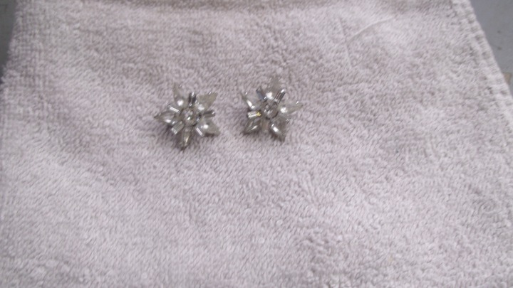 2 Signed Weiss pin brooch lapel silver tone crystal rhinestones