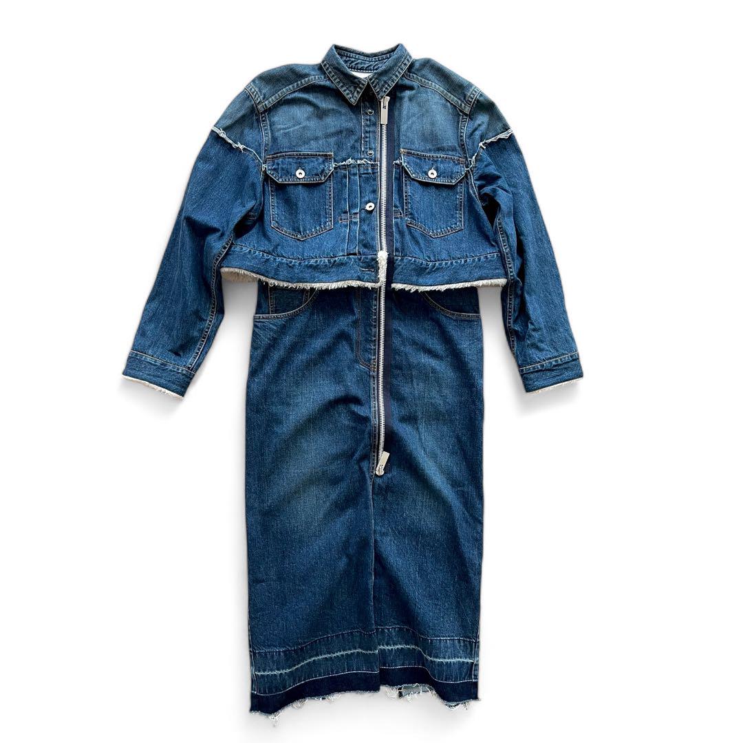 sacai (サカイ) Zip-up Fleece Denim Dress/Coat