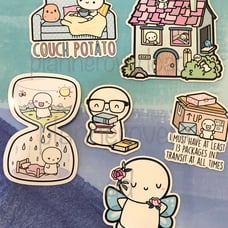 New set of 6 older rare TCMC Vinyl Stickers