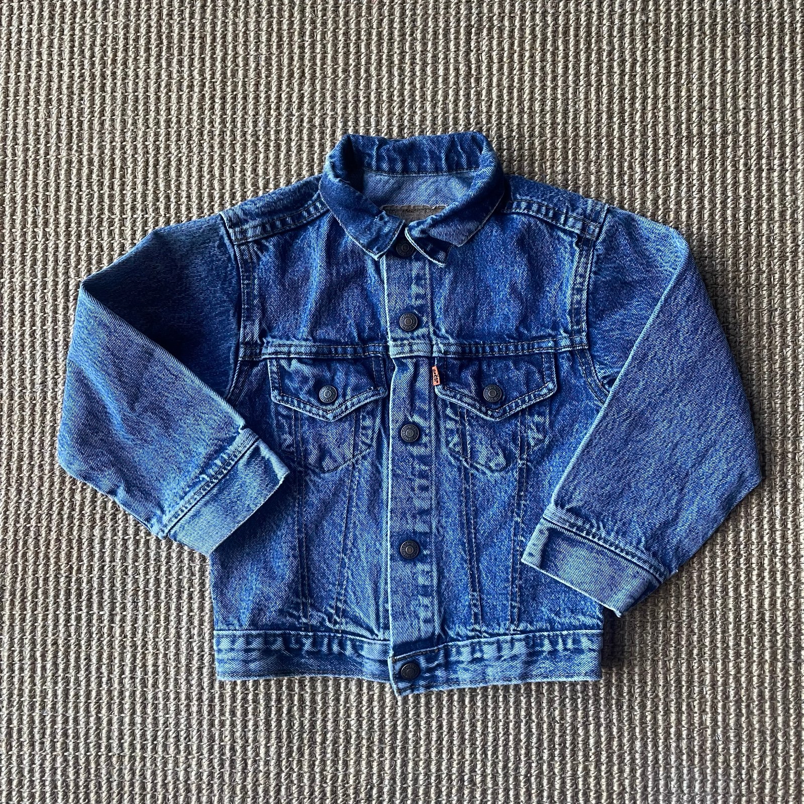 Vintage 90s Little Levi's Orange Tab Acid Wash Jacket - Size 7