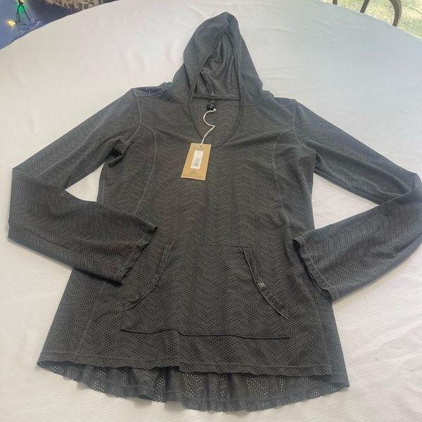 NWT Prana Coal Angie Mesh Hoodie Size Medium New