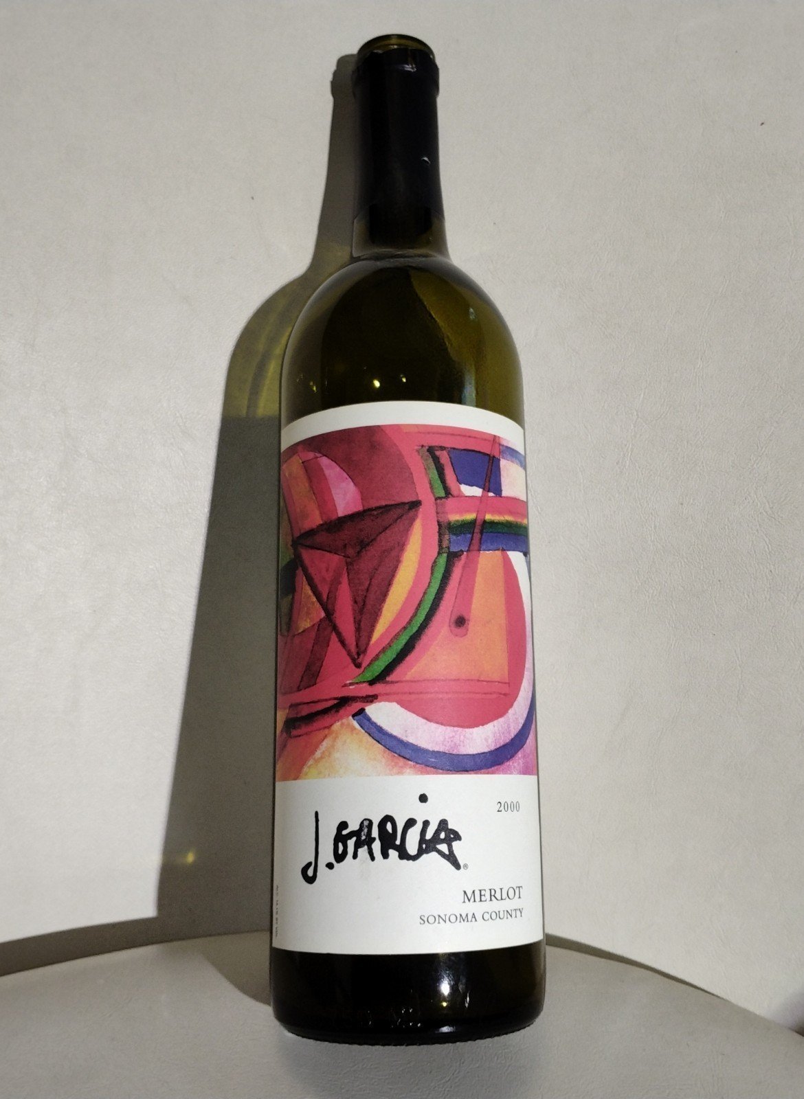 RARE J. Garcia Sonoma Merlot 2000 Empty Bottle - Original Artwork Label