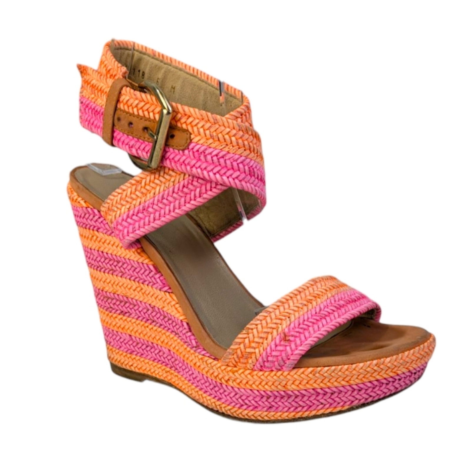 Stuart Weitzman Sherbert Laniard Wedge Sandals GUC 470 Size