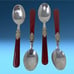 Vtg Lot 19 x EME Napoleon Flatware Pearlized Marble Bordeaux Red Stainless Steel