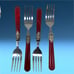 Vtg Lot 19 x EME Napoleon Flatware Pearlized Marble Bordeaux Red Stainless Steel