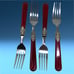 Vtg Lot 19 x EME Napoleon Flatware Pearlized Marble Bordeaux Red Stainless Steel