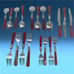 Vtg Lot 19 x EME Napoleon Flatware Pearlized Marble Bordeaux Red Stainless Steel