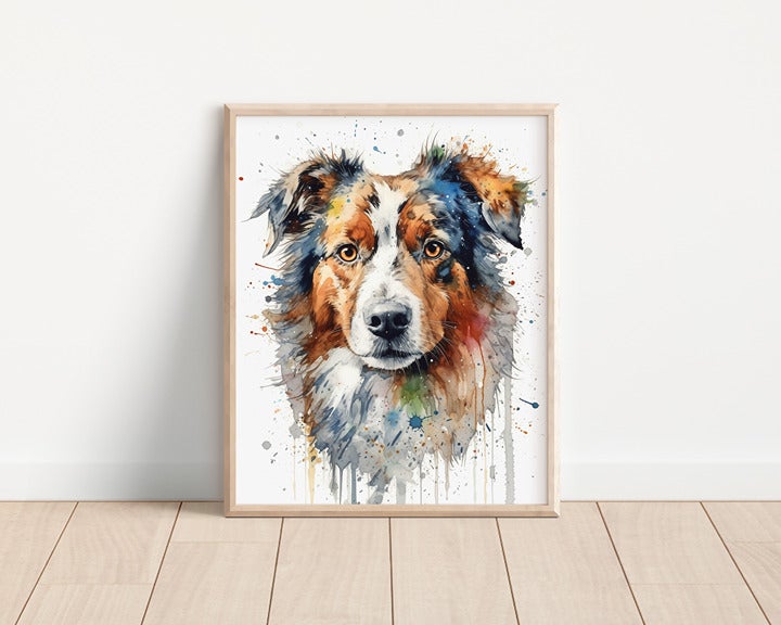 Australian Shepherd 8x10 Art Print (Frame Not Included) Australian Shepherd 8x10 Art Print (Frame Not Included)