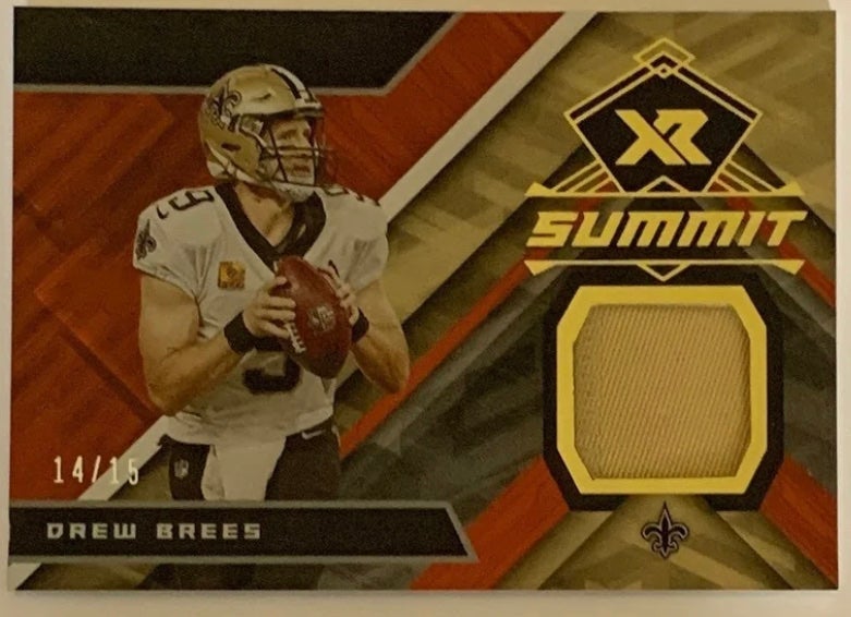 Drew Brees Panini Xr Football Summit Patch Card Limited Edition Numbered 14/15