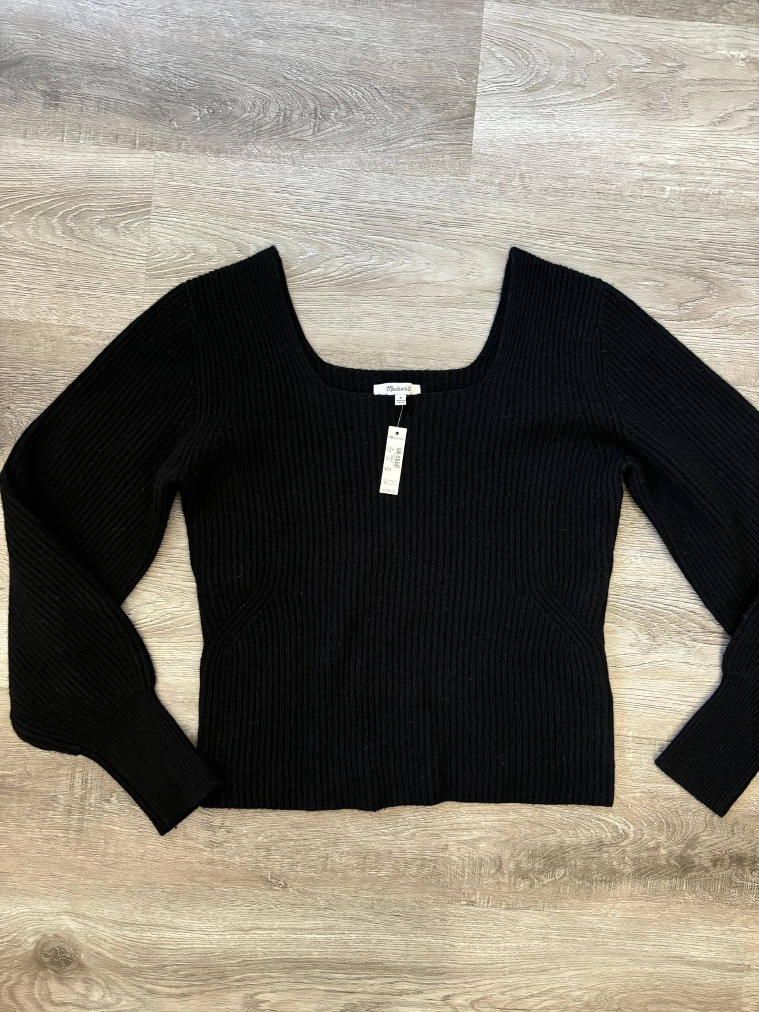 Madewell Leyton Square Neck Pullover Medium Black