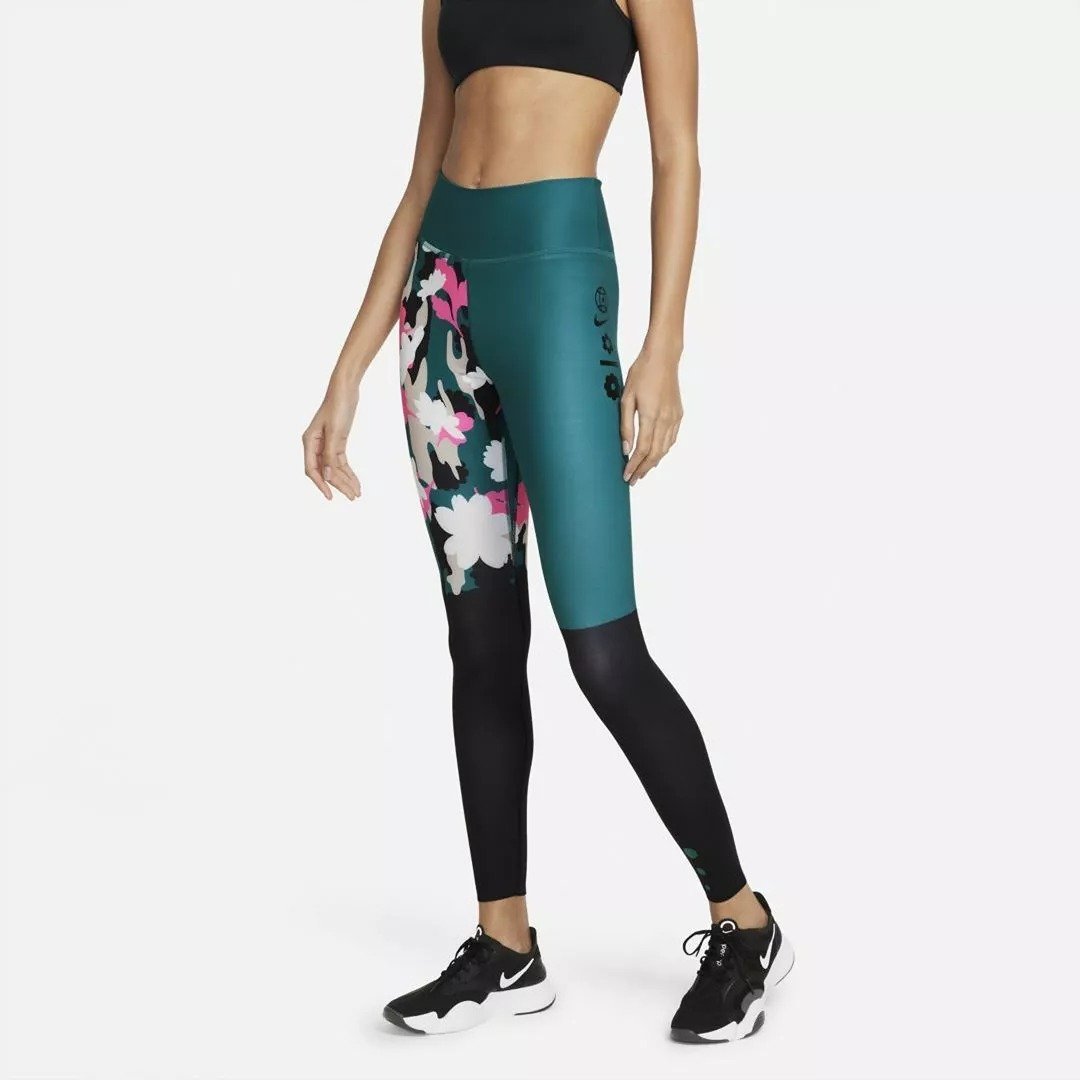Nike Women's Size SM One Luxe Dri-FIT Training Tights Teal DD9042-381 100 NWT