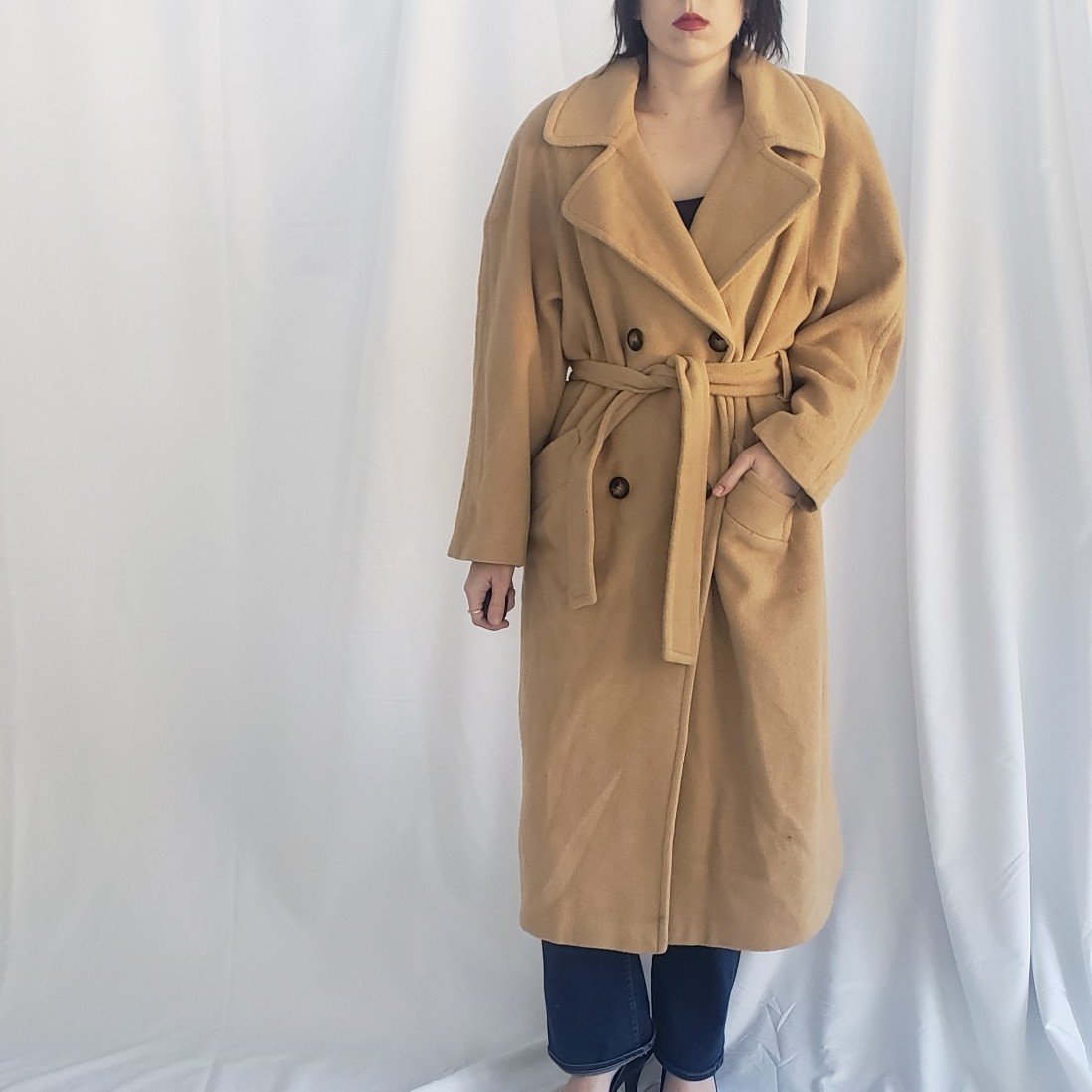 80s/90s Camel Hair Trench Coat