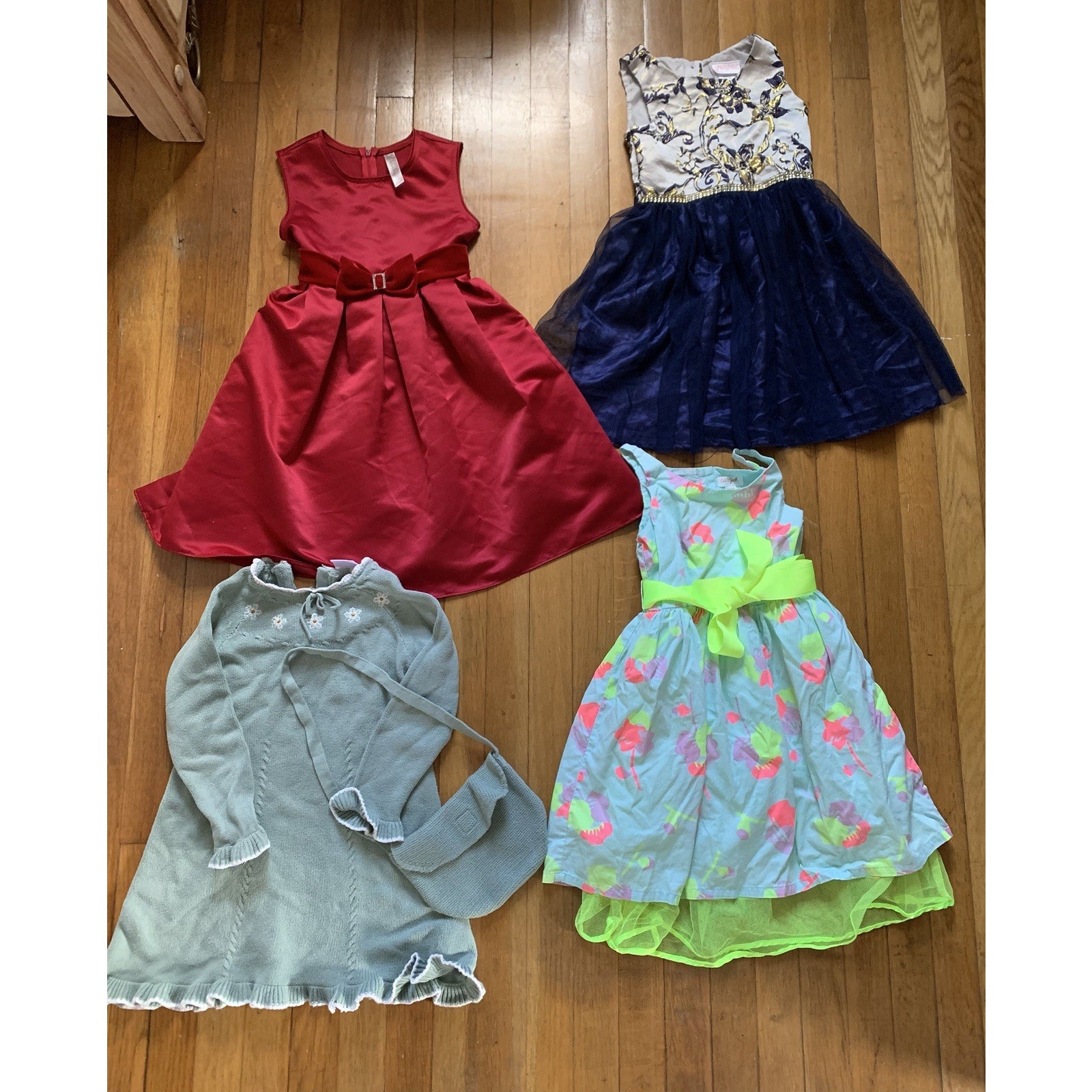 Girl’s Dresses Spring Summer Size 6 Princess Girly Red, Blue, Floral, Mint Green