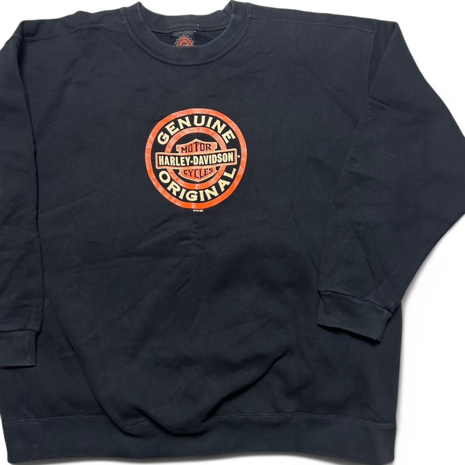 Harley Davidson Motorcycles VTG 90s USA Black Crewneck