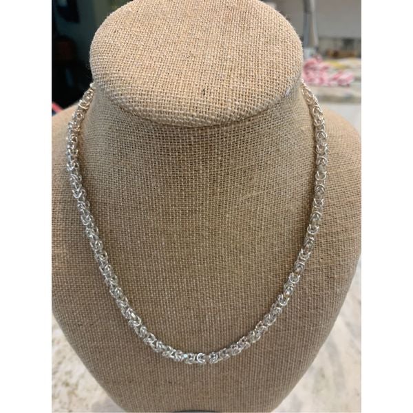 .925 Italy Byzantine Sterling Silver Necklace #Mom