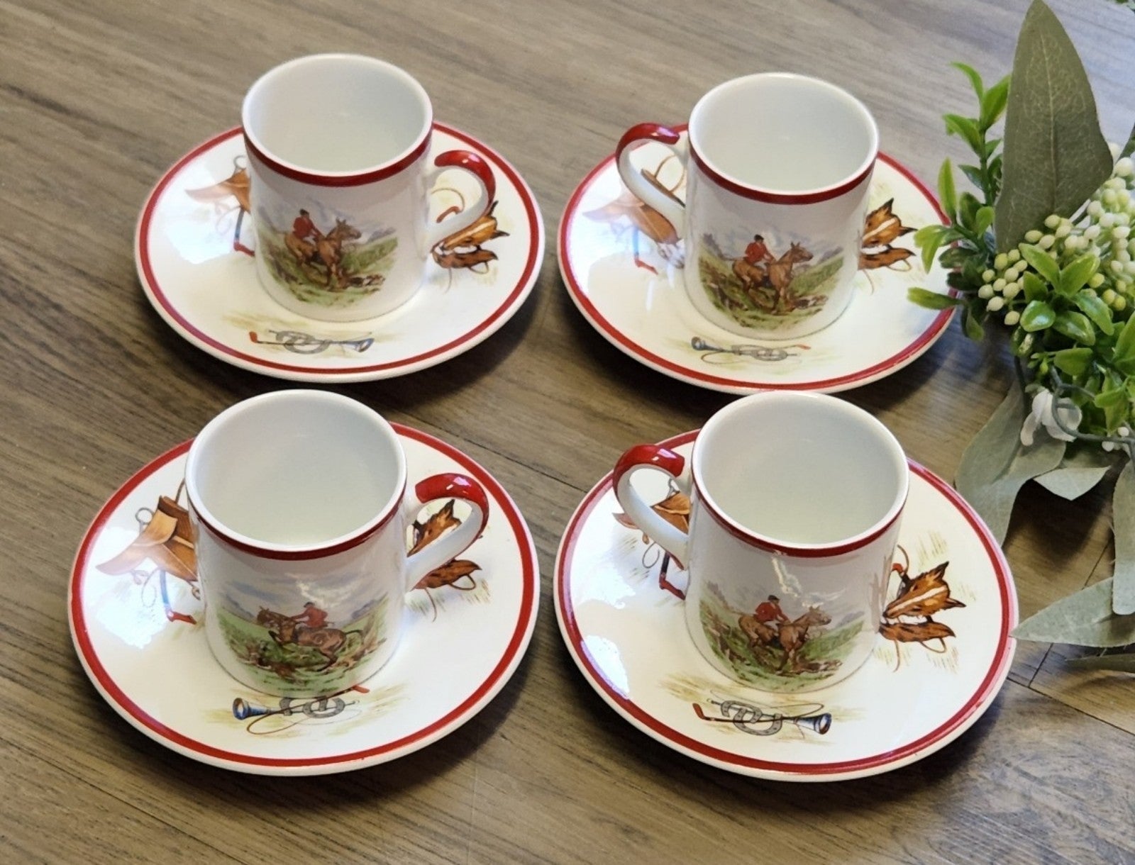 Fondeville Ambassador Ware “English Hunting Scenes” Child's Teacup & Saucer Set