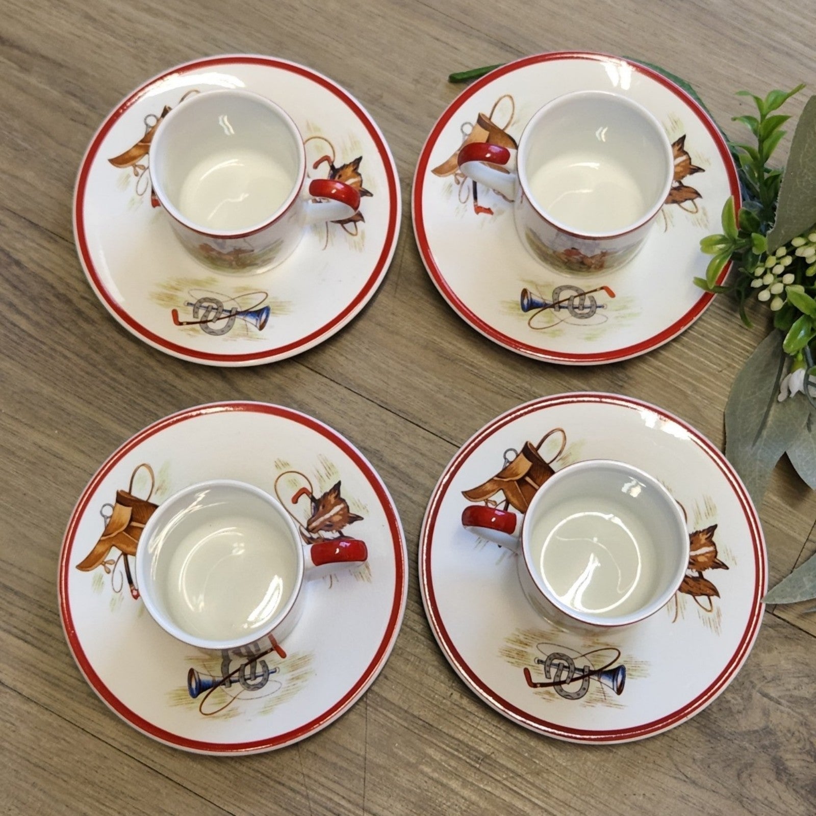 Fondeville Ambassador Ware “English Hunting Scenes” Child's Teacup & Saucer Set - detail