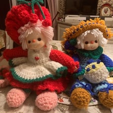 Vintage Crocheted Strawberry Shortcake and Huckleberry Pie Dolls