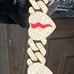14k gold Cuban link heart chain