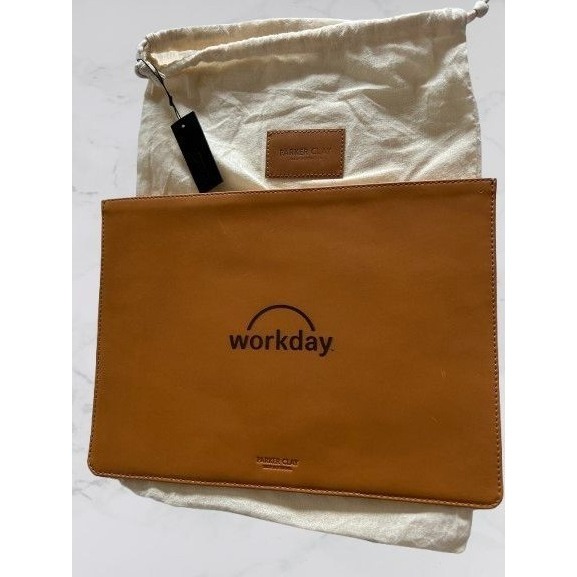 Parker Clay Workday Leather Laptop Sleeve With Dust Bag