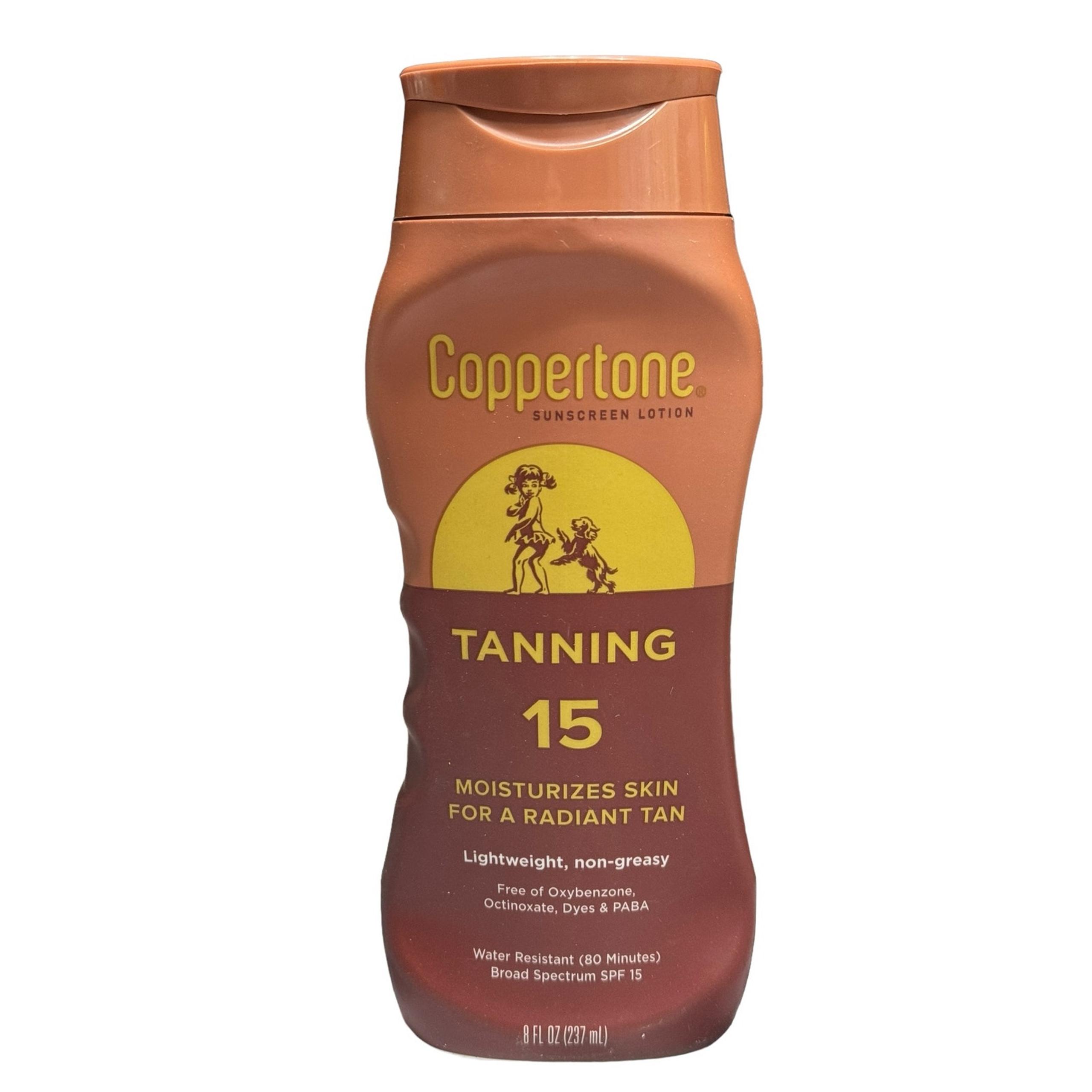 Coppertone Tanning Body Sunscreen Lotion Water Resistant SPF 15 Broad Spectrum