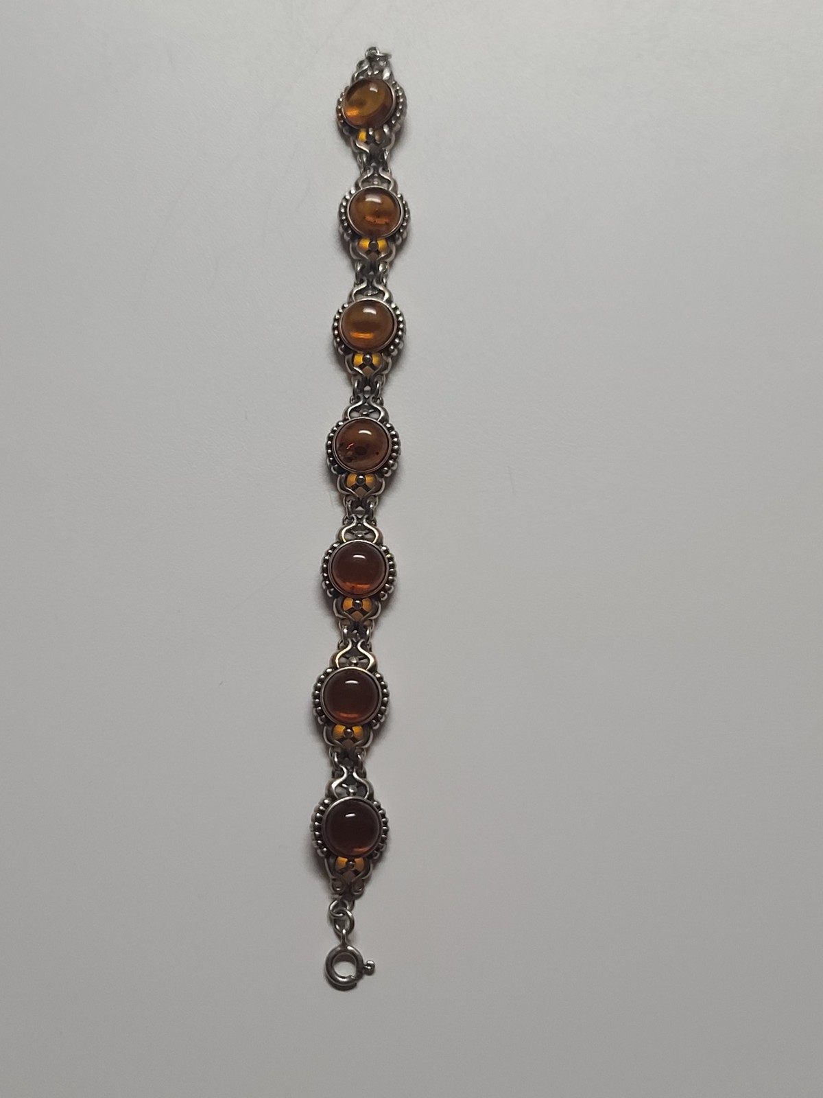 Sterling amber bracelet