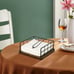 YINMIT Napkin Holder for Table, Farmhouse Napkin Holders with Weighted Arm, Wood