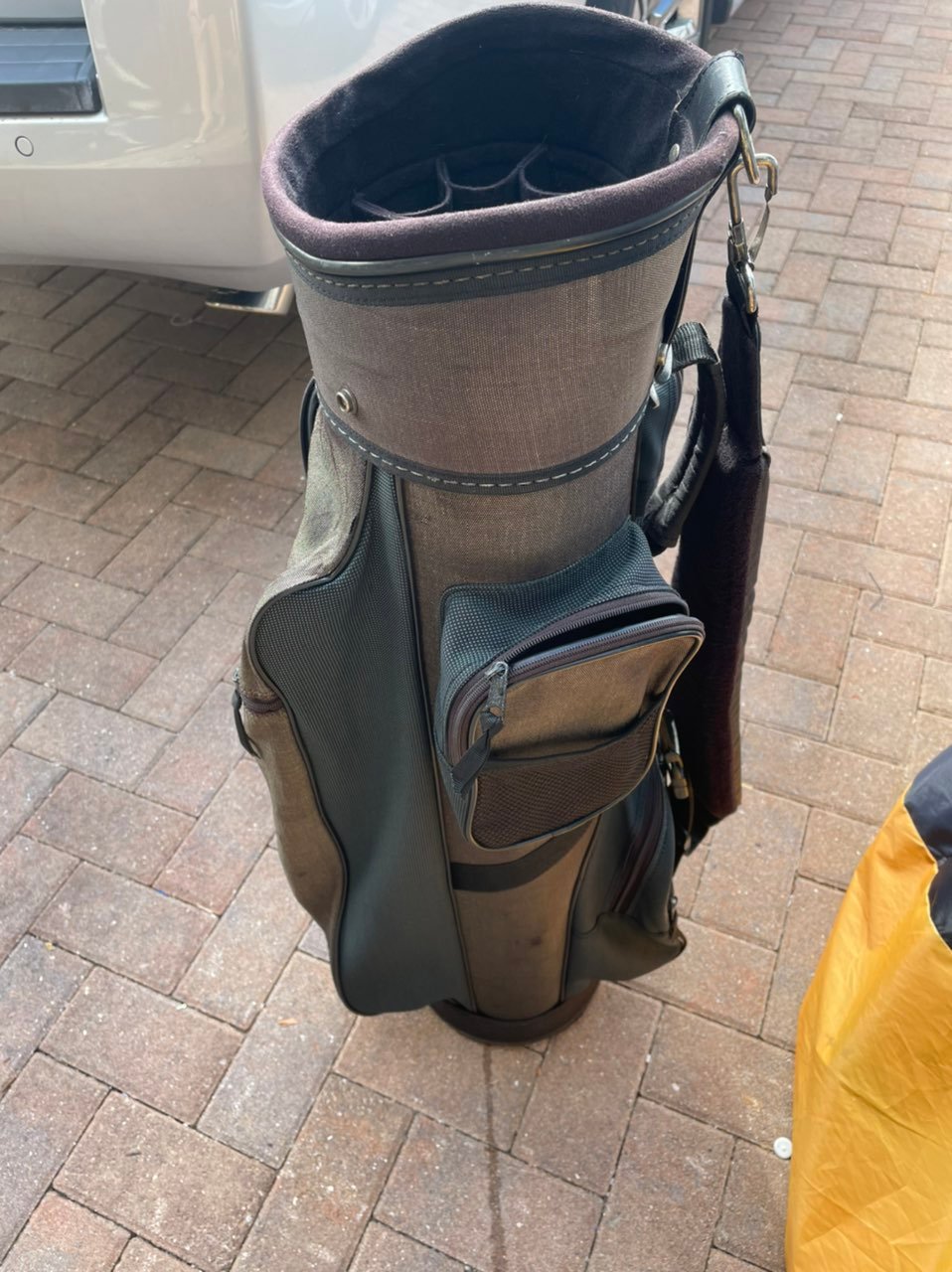 Golf cart bag by Cascade with club dividers