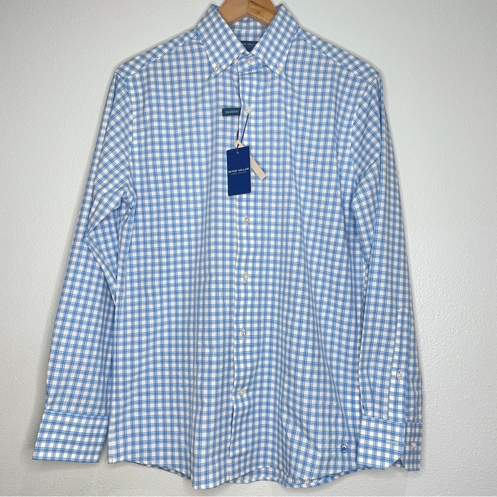 NEW Peter Millar Crown Crafted Men S Lightweight Long Sleeve Button Down UPF 50